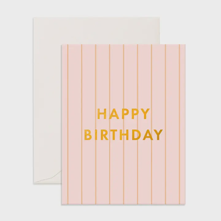 Birthday Card - Pinstripe Peony