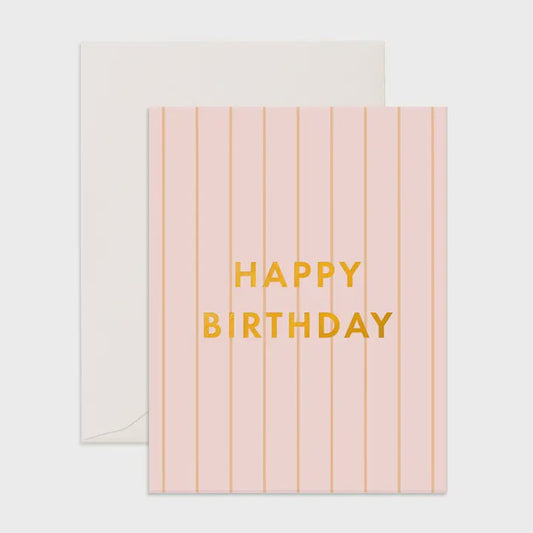 Birthday Card - Pinstripe Peony