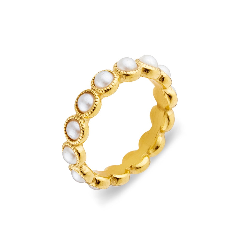 Bezel Pearl Ring