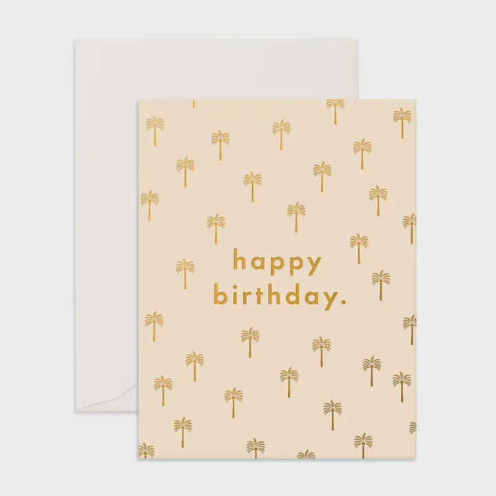 Birthday Golden Palms Greeting Card