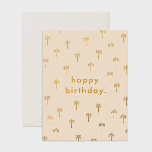 Birthday Golden Palms Greeting Card