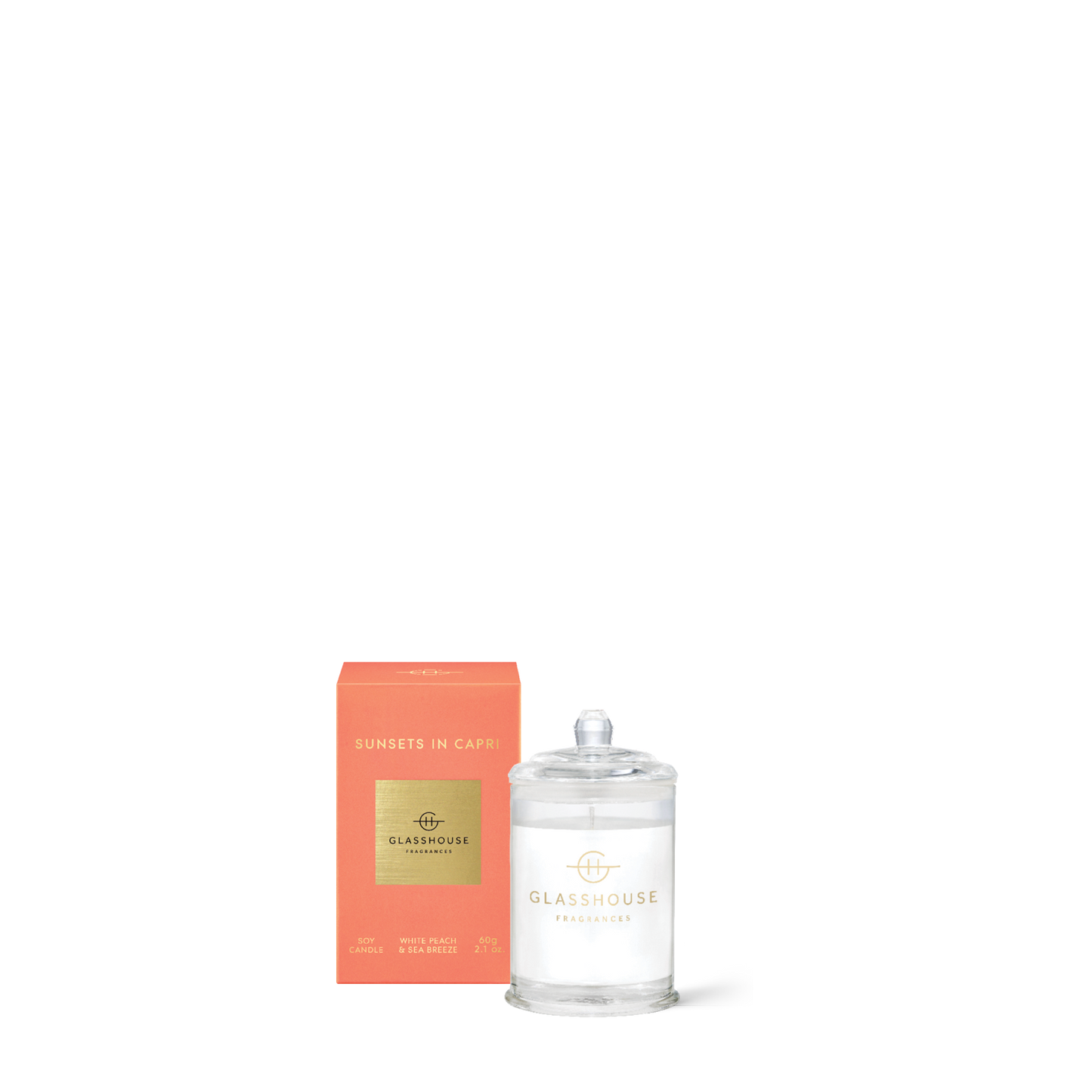 Sunsets In Capri - White Peach & Sea Breeze | 60g Soy Candle