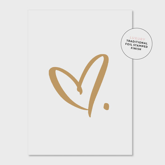 Script Heart - Greeting Card