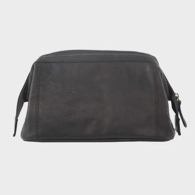 Leather Toiletry Bag - Black