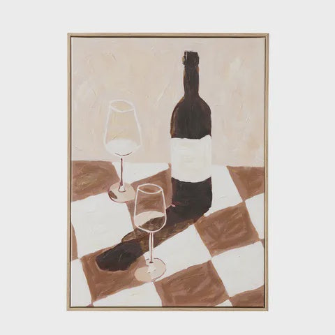 Vino Framed Oil Painting